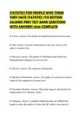 STATISTICS FOR PEOPLE WHO THINK THEY HATE STATISTICS 7TH EDITION SALKIND FREY TEST BANK QUESTIONS WITH ANSWERS 2026 COMPLETE