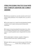 STERILE PROCESSING PRACTICE EXAM PAPER 2026 COMPLETE QUESTIONS AND CORRECT ANSWERS