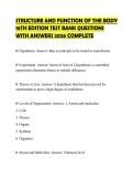 STRUCTURE AND FUNCTION OF THE BODY 16TH EDITION TEST BANK QUESTIONS WITH ANSWERS 2026 COMPLETE