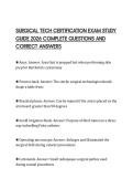SURGICAL TECH CERTIFICATION EXAM STUDY GUIDE 2026 COMPLETE QUESTIONS AND CORRECT ANSWERS