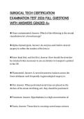 SURGICAL TECH CERTIFICATION EXAMINATION TEST 2026 FULL QUESTIONS WITH ANSWERS GRADED A&plus;
