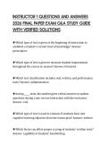 INSTRUCTOR 1 QUESTIONS AND ANSWERS 2026 FINAL PAPER EXAM Q&A STUDY GUIDE WITH VERIFIED SOLUTIONS
