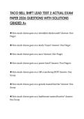 TACO BELL SHIFT LEAD TEST 2 ACTUAL EXAM PAPER 2026 QUESTIONS WITH SOLUTIONS GRADED A&plus;