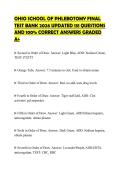 OHIO SCHOOL OF PHLEBOTOMY FINAL TEST BANK 2026 UPDATED 131 QUESTIONS AND 100&percnt; CORRECT ANSWERS GRADED A&plus;