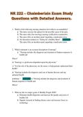 NR 222 &ndash; Chaimberlain Exam Study  Questions with Detailed Answers&period; 