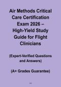 Air Methods Critical Care Certification Exam 2026 &vert; High-Yield Flight Study Guide PDF