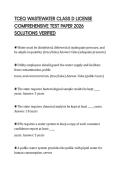 TCEQ WASTEWATER CLASS D LICENSE COMPREHENSIVE TEST PAPER 2026 SOLUTIONS VERIFIED