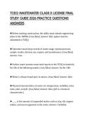 TCEQ WASTEWATER CLASS D LICENSE FINAL STUDY GUIDE 2026 PRACTICE QUESTIONS ANSWERS