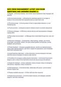 SAFE CRISIS MANAGEMENT LATEST 2026 EXAM QUESTIONS AND ANSWERS GRADED