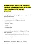 TCIS THERAPEUTIC CRISIS INTERVENTION FOR SCHOOLS ACTUAL EXAM PAPER 2026 FULL QUESTIONS AND CORRECT SOLUTIONS