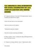 TCIS THERAPEUTIC CRISIS INTERVENTION FOR SCHOOLS EXAMINATION TEST 2026 COMPLETE QUESTIONS AND VERIFIED ANSWERS