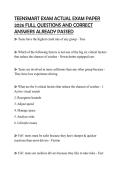 TEENSMART EXAM ACTUAL EXAM PAPER 2026 FULL QUESTIONS AND CORRECT ANSWERS ALREADY PASSED