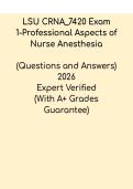 LSU CRNA 7420 Exam 1 study guide
