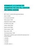 INTERMEDIATE ACCOUNTING IFRS EXAMINATION TEST 2026 FULL QUESTIONS AND VERIFIED ANSWERS