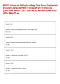 NR507- Advanced Pathophysiology Final Exam Chamberlain  University-Illinois COMPLETE VERSION WITH UPDATED  QUESTIONS AND ACCURATE DETAILED ANSWERSVERIFIED  100&percnt; GRADED A&plus; 