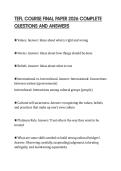 TEFL COURSE FINAL PAPER 2026 COMPLETE QUESTIONS AND ANSWERS