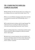 TEFL COURSE PRACTICE PAPER 2026 COMPLETE SOLUTIONS