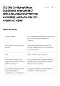 CLG 006 Certifying Officer QUESTIONS AND CORRECT DETAILED ANSWERS &lpar;VERIFIED ANSWERS&rpar; &vert;ALREADY GRADED A&plus;&vert;&vert;BRAND NEW&excl;&excl;