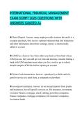 INTERNATIONAL FINANCIAL MANAGEMENT EXAM SCRIPT 2026 QUESTIONS WITH ANSWERS GRADED A&plus;