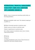 INTERNATIONAL FINANCIAL MANAGEMENT EXAM STUDY GUIDE 2026 QUESTIONS WITH ANSWERS GRADED A&plus;