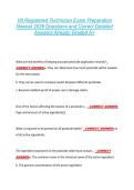 VA Registered Technician Exam Preparation  Newest 2026 Questions and Correct Detailed  Answers Already Graded A&plus; 