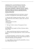 OREGONCONSTRUCTIONCONTRACTORS CCB2026EXAMSCRIPTPRACTICETESTWITH PRACTICE QUESTIONSOLUTIONS