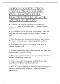 OREGONCONSTRUCTIONCONTRACTORS CCB2026FINAL PRACTICE PAPERPRACTICE TESTBANKWITHANSWER SOLUTIONS