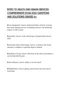 INTRO TO HEALTH AND HUMAN SERVICES COMPREHENSIVE EXAM 2026 QUESTIONS AND SOLUTIONS GRADED A&plus;