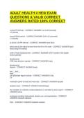 ADULT HEALTH II HESI EXAM QUESTIONS & VALID CORRECT ANSWERS RATED 100&percnt; CORRECT