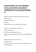 OREGON HEATING OIL TANK SUPERVISOR ACTUAL EXAM PAPER 2026 COMPLETE QUESTIONS WITH FULL SOLUTIONS GRADED A&plus;