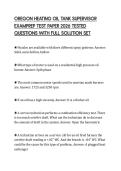 OREGON HEATING OIL TANK SUPERVISOR EXAMPREP TEST PAPER 2026 TESTED QUESTIONS WITH FULL SOLUTION SET