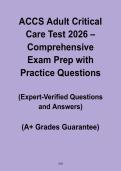 ACCS Adult Critical Care Test 2026 &vert; Comprehensive Exam Prep with Practice PDF