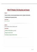 MHA 707 Module A Test Questions and Answers&period;