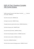 NUR-143 Test 2 Questions Complete With Correct Answers
