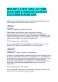 MED-SURG II HESI EXAM - SET ONE QUESTIONS & VERIFIED COMPLETE SOLUTIONS PASSED 100&percnt;