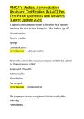 AMCA-s Medical Administrative Assistant Certification &lpar;MAAC&rpar; Pre-Test Exam Questions and Answers &lpar;Latest Update 2026&rpar;&period;docx