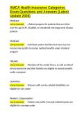 AMCA Health Insurance Categories Exam Questions and Answers &lpar;Latest Update 2026&rpar;&period;docx