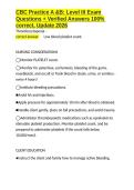 CBC Practice A &B Level III Exam Questions &plus; Verified Answers 100- correct&comma; Update 2026&period;docx