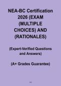 NEA-BC Certification 2026 &vert; Multiple Choice Exam with Rationales PDF