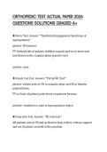 ORTHOPEDIC TEST ACTUAL PAPER 2026 QUESTIONS SOLUTIONS GRADED A&plus;