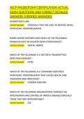 ASCP PHLEBOTOMY CERTIFICATION ACTUAL EXAM QUESTIONS AND CORRECT DETAILED ANSWERS &lpar;VERIFIED ANSWERS&rpar;&period;docx