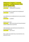 Phlebotomy Chapters 1-10 Exam Questions &plus; Verified Answers 100- correct&comma; Update 2026&period;docx