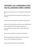 ORTHOPEDIC TEST COMPREHENSIVE SCRIPT 2026 FULL QUESTIONS CORRECT ANSWERS