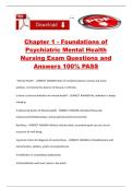 Chapter 1 - Foundations of Psychiatric Mental Health Nursing Exam Questions and Answers 100&percnt; PASS