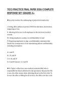 TICO PRACTICE FINAL PAPER 2026 COMPLETE RESPONSE SET GRADED 