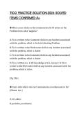 TICO PRACTICE SOLUTION 2026 SOLVED ITEMS CONFIRMED A&plus;