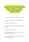 HVAC Electrical EXAM STUDY GUIDE  2026&sol;2027 COMPLETE QUESTIONS WITH  VERIFIED CORRECT ANSWERS &vert;&vert;  100&percnt; GUARANTEED PASS  <NEWEST VERSION> 