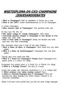 WSET DIPLOMA D4 CH 3 CHAMPAGNE ISSUES AND DEBATES
