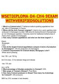 WSET DIPLOMA D4 CH 4&ndash;9 EXAM WITH VERIFIED SOLUTIONS