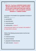 MBA 705 - Final Exam &vert;&vert;VERIFIED EXAM&excl;&excl;&excl;&vert;&vert; MOST  RECENT EXAM 2026 ACTUAL COMPLETE MOST  TESTED REAL EXAM QUESTIONS AND VERIFIED  SOLUTIONS &vert; GET IT 100&percnt; ACCURATE&excl;&excl; ALREADY  GRADED A&plus; &excl;&excl; NEWEST EXAM&excl;&excl;&excl;